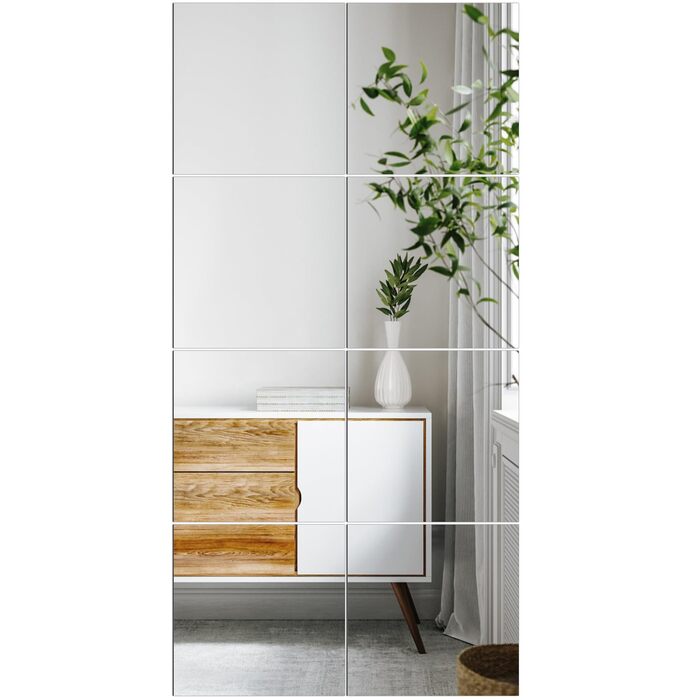 Дзеркальні наклейки 30x30 см, 8 шт. Гнучкі акрилові дзеркала на клейкій основі, для декору стін, шаф, спальні та ванної кімнати