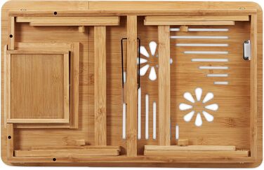 Столик для ноутбука Relaxdays в ліжко, бамбук з ящиком, 30 x 69 x 35 см, натуральний колір