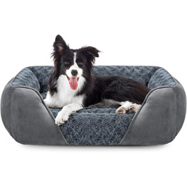 JOEJOY Dog Bed, Medium-Sized Dogs, Dog Basket Fluffy Washable, Non-Slip Anti-Anxiety Dog Beds, Dog Baskets for Medium and Large Dogs and Cats, 76x61x23cm