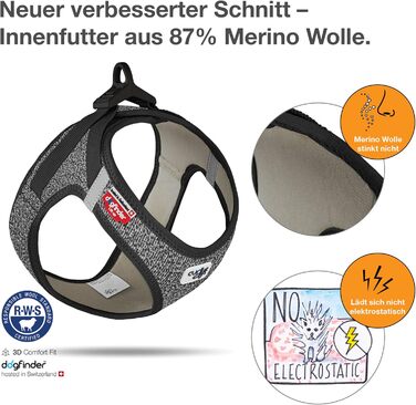 Шлейка для собак Merino curli Clasp чорна L