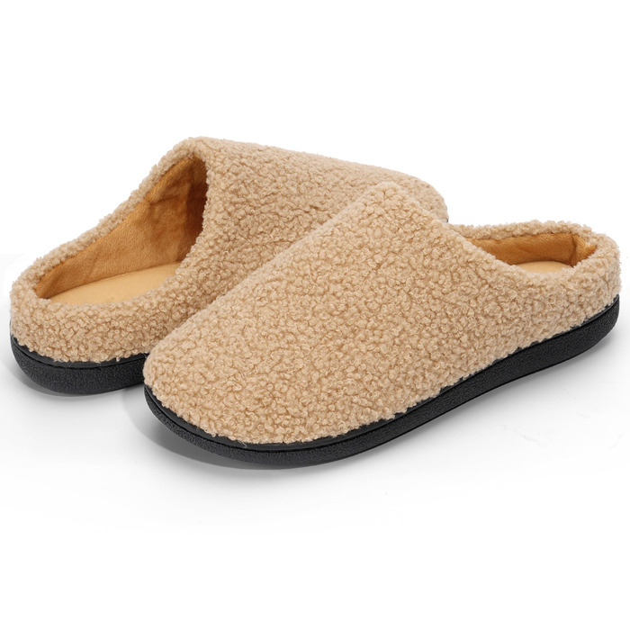 Жіночі домашні тапочки Anmerl з меморі-піною, теплі зимові тапочки з м'яким плюшевим підкладкою, антиковзаючі, 38/39 EU, Колір: Коричневий
