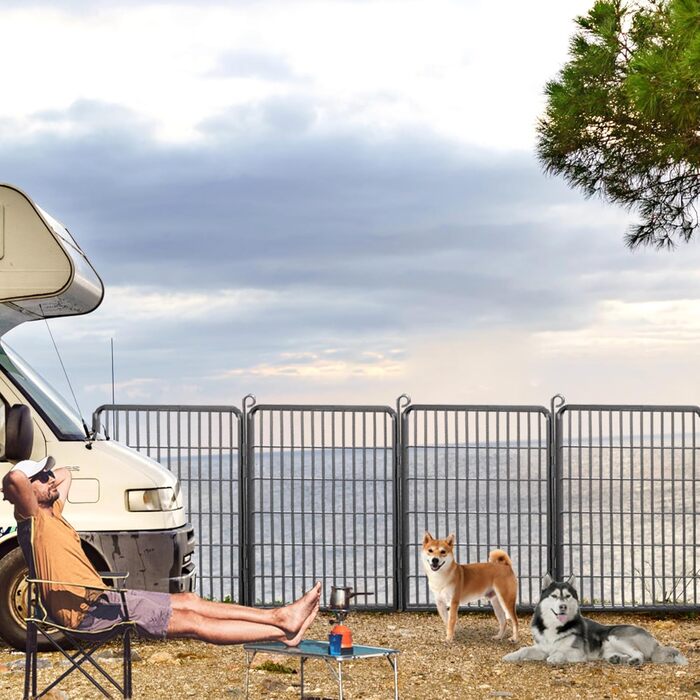 Металевий вольєр для собак на 28 панелей, 81.3 x 101.6 см – вольєр для собак, загін для цуценят, для внутрішнього та зовнішнього використання