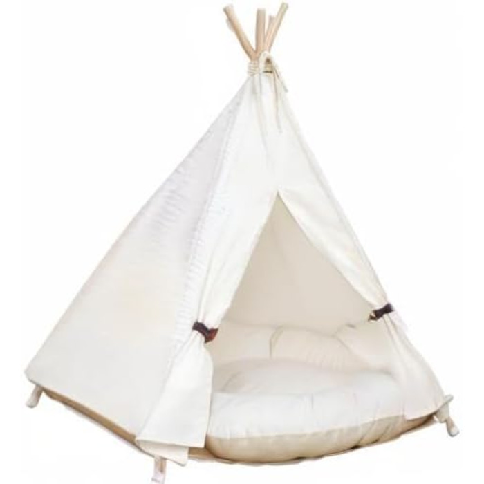 Намет-будка для собак Little Dove з матрацом, білий (L)