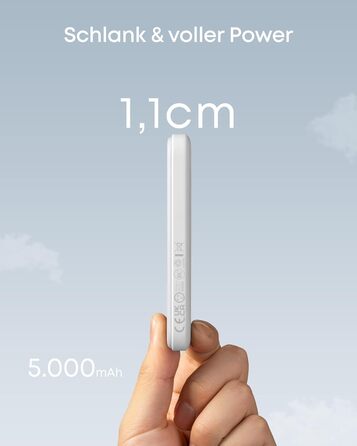 Anker MagGo 5000mAh Powerbank з магнітним кріпленням, USB-C, для iPhone 13/12 (Білий)