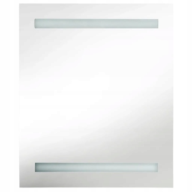 Шафа у ванну кімнату з дзеркалом та LED-підсвіткою, сіра, 50x14x60 см