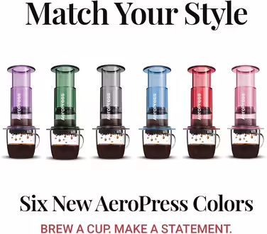 AeroPress Clear прозора кавова прес-машина 3-в-1: френч-прес, пуровер, еспресо, для подорожей, без гіркоти, стандарт, червона