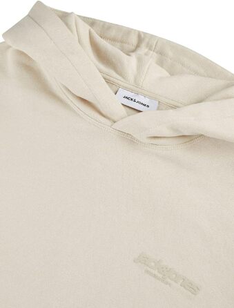 Чоловічий худі JACK & JONES Relaxed Fit з принтом JWHINTERLUDE, світло-бежевий (Moonbeam), розмір L
