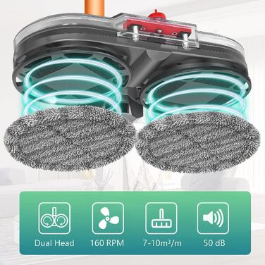 Електричний насадка для миття підлоги Dyson V11/V10/V8/V7/V15 - комплект з 12 мікрофібрами та знімним баком для води