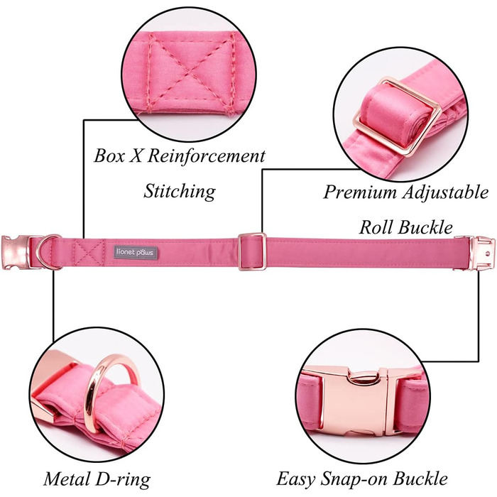 Елегантне собаче намисто Lionet Paws з краваткою - зручне шовкове намисто для маленьких собак, розмір шиї 25-40 см. Набір (1 шт.) білий та персиковий