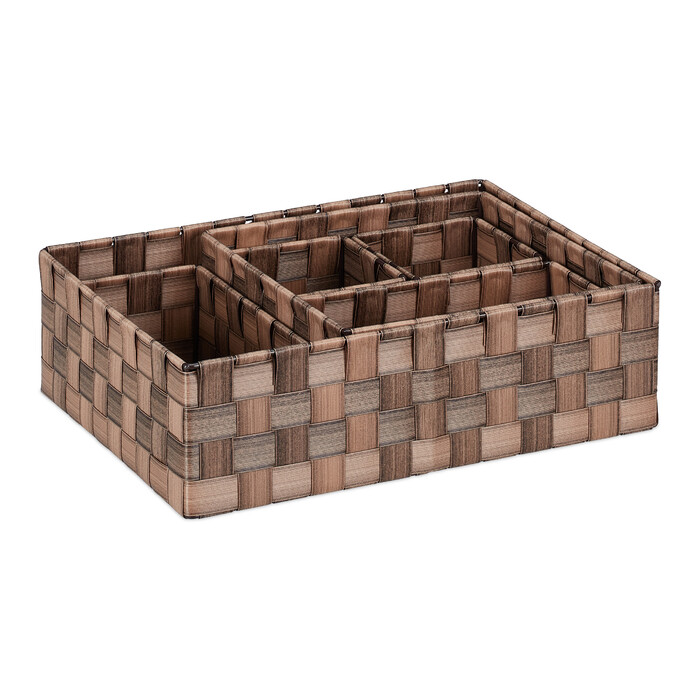 Relaxdays 6-Piece Woven Storage Basket Set