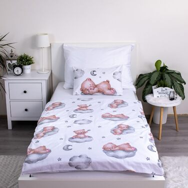 Комплект постільної білизни для дитячого ліжечка Jerry Fabrics, ведмедик, 100 x 135 см, 100% бавовна, білий