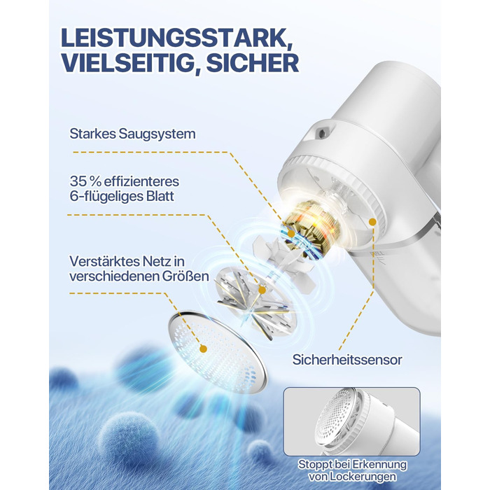 Електричний видалення ворсу для одягу з LED-дисплеєм та USB-зарядкою, 3 режими, 3 змінні насадки для светрів, пальто, ковдр