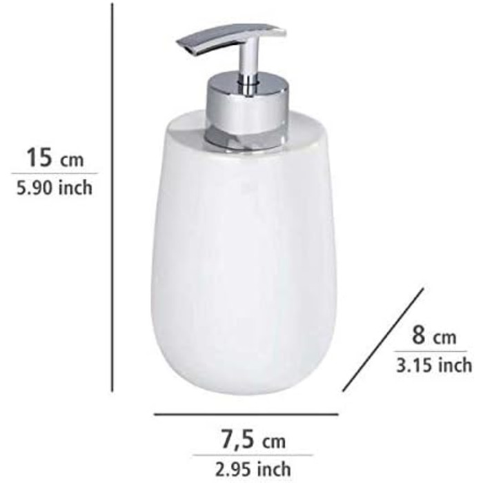 Дозатор для мила WENKO Malta, керамічний, 290 мл, білий