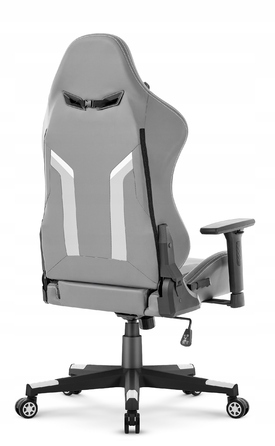 Ігрове крісло HELL'S CHAIR HC-2002 Grey-White, штучна шкіра, сіре