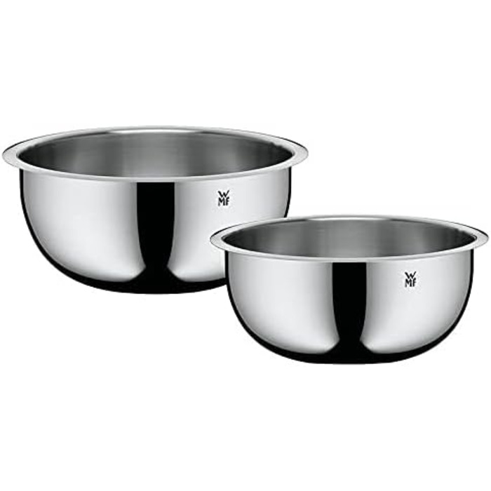 WMF Function Bowls Mixing Bowl Set, 2-piece, Ø 22 and 24 cm, Cromargan Stainless Steel, multifunctional as mixing bowl, salad bowl, serving bowl, stackable