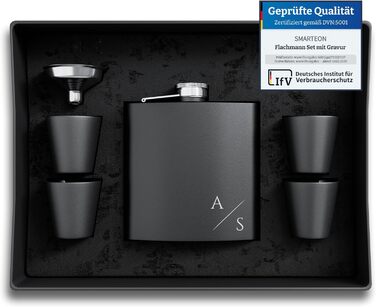 Набір фляг з гравіюванням - персоналізований з іменем - ідеальний подарунок на весілля та для чоловіків - нержавіюча сталь (Дизайн 8)