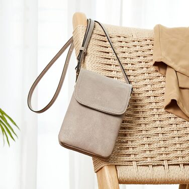 Сумка-клатч BOSTANTEN Klein через плече для телефону, сіра PU шкіра, жіноча, з гаманцем