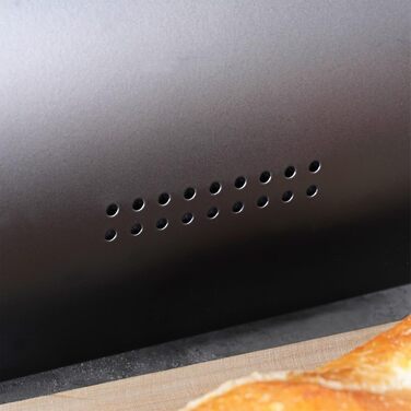 Металева хлібниця Vilde - чорна, 38 x 25 x 18 см