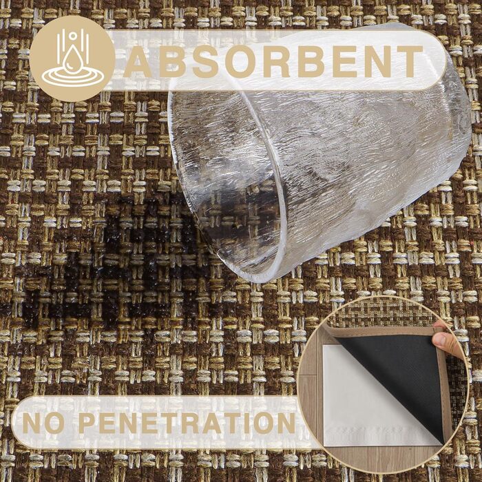 При welcoming-килимок LEKEEPGO для входу, протиковзний вологопоглинаючий килим у передпокій, що миється, коричневий, 43x75 см