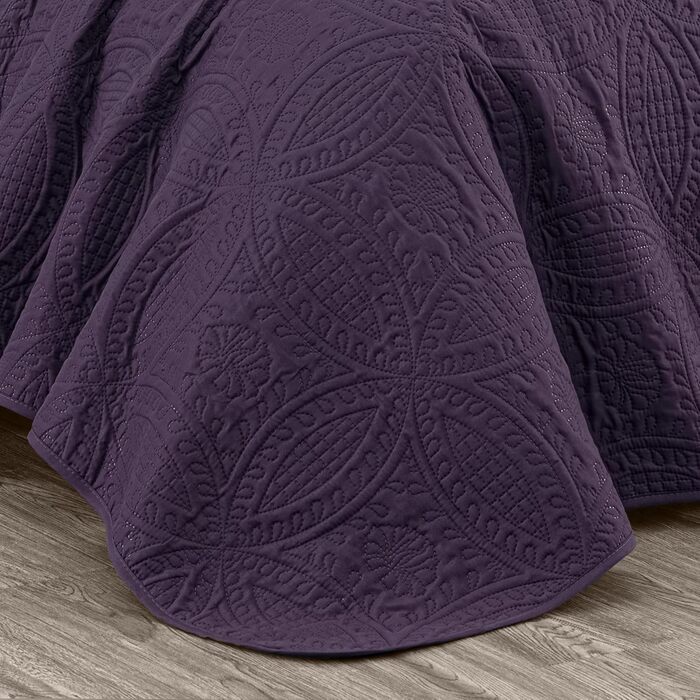 Chezmoi Collection Austin: Комплект з 3 великих пледів (Синьо-зелений) - Плед, Queen, Violett