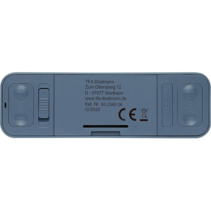 TFA Dostmann Digital Radio Alarm Clock Twist, 60.2560.06, adjustable time zone, 12/24h mode, 180° display rotation, flat design, blue