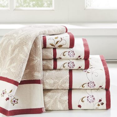 Шторка для душу Madison Park Serene Flora з квітковим візерунком, 72x72 см, Spice (червоний)