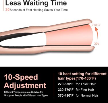 Професійний випрямляч для волосся JAETON Mini Rose Gold 2 в 1 (130-220°C) з рукавичкою