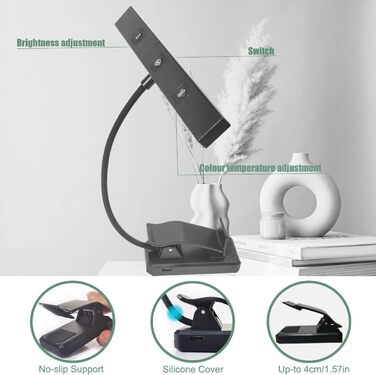 Світлодіодна кліпса-лампа для читання CCHK-18 з USB зарядкою та акумулятором, 18 LED, 4 режими світла, 3 рівні яскравості, складна, для книги, ліжка, офісу, подорожей