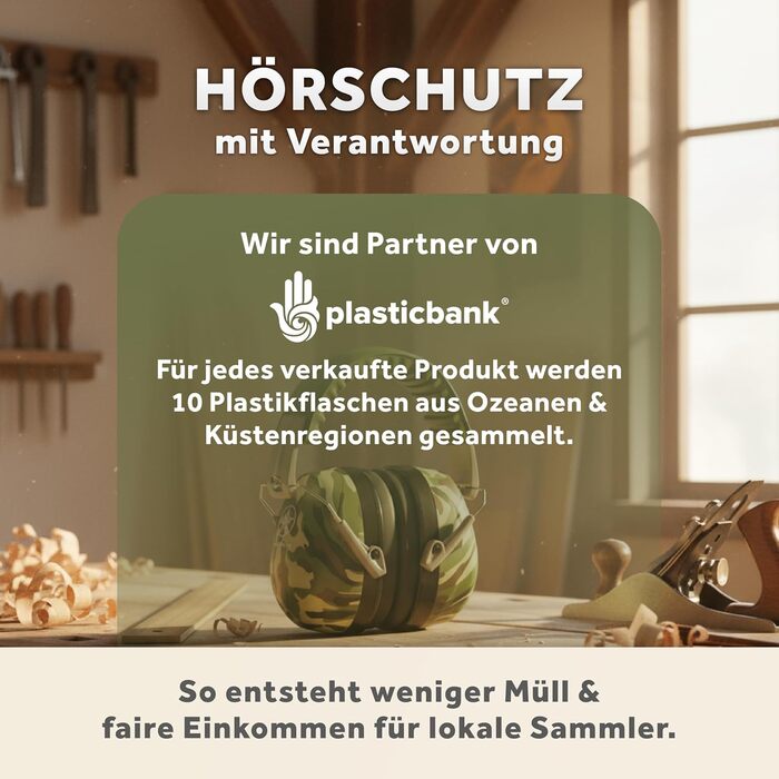 Schallwerk Work+ | Навушники шумозахисні для роботи та повсякденного використання (Камуфляжний зелений)