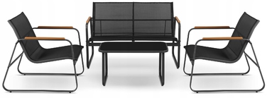 Комплект садових меблів зі сталі GRÖNER Outdoor ThinKING, чорний, 4 предмети
