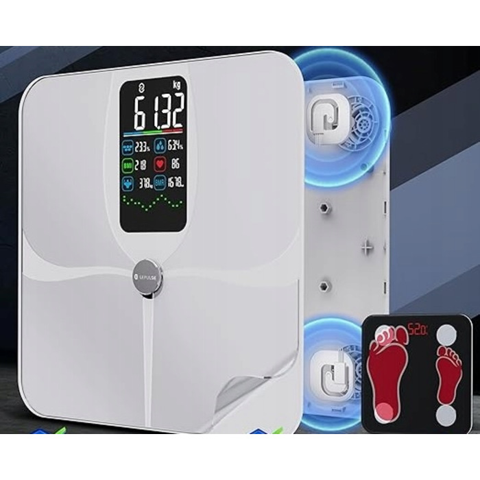 Підлогові ваги Lepulse F4 Pro з дисплеєм, акумуляторні, БІЛІ T1161