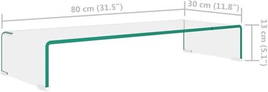 Підставка для монітора та телевізора vidaXL, скляна, прозора, 80x30x13 см