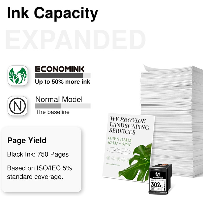 Картридж 302XL чорний сумісний для принтерів HP OfficeJet 3830, 3831, 3833, 4650, 5230, DeskJet 3630, 3636, 3639, Envy 4524, 4525, 4527 (1 шт)