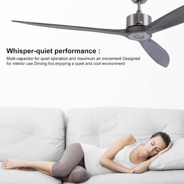 Стеляний вентилятор Reiga з імітацією дерева, 165 см, DC-двигун, керування пультом та Smart Home, 6 швидкостей, колір: коричневий, для внутрішнього та зовнішнього використання