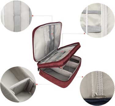 Водонепроникна сумка-органайзер для кабелів та електроніки Ruyosn (червона)