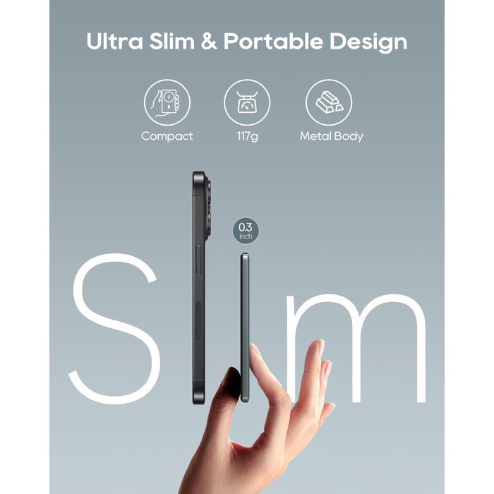 Power Bank Magsafe Ultra Slim 5000mAh 20W Gray - Бездротовий акумулятор для iPhone