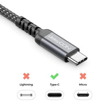 Кабель USB-A на USB-C deleyCON 1.5м, USB 3.0 (5Gbps), для смартфонів, планшетів, ноутбуків, камер, HDD, SSD