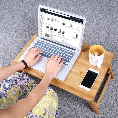 Столик для ноутбука BAKAJI: регульований, складний, 55x35x29 см