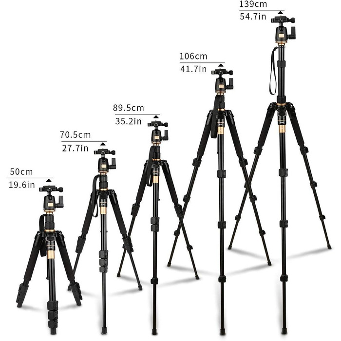 Професійний штатив AFAITH Q-555 з моноподом та кульковою головкою для DSLR Canon, Nikon, Pentax, Sony (чорний)