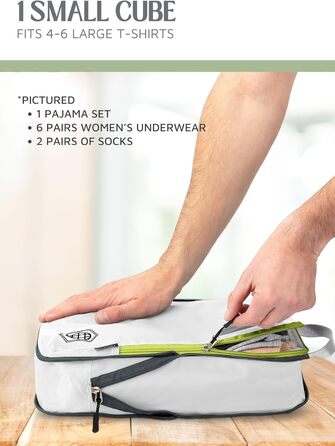 Набір кубиків для пакування TRIPPED: легкі, міцні, з двома блискавками, 2 шт. (білий, зелений)