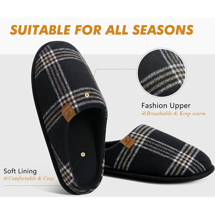 Чоловічі халапи COFACE з фетру, теплі та зручні, з антиковзкою гумовою підошвою, для дому та вулиці, розмір 40-49, Lässig, чорний, 44 EU