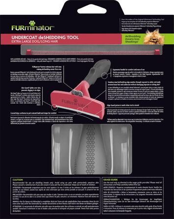 FURminator для собак XL: щітка для видалення підшерстка з довгим волоссям. Покращений дизайн Clear для дуже великих собак