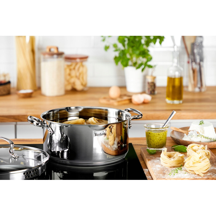 Набір каструль та сковорідок Tefal Duetto+ з нержавіючої сталі, 10 предметів, G732SA55