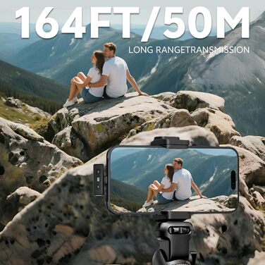 Бездротовий петличний мікрофон для iPhone/Android/iPad/комп'ютера, з шумозаглушенням, для запису відео, інтерв'ю, YouTube, Vlog, чорний