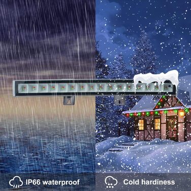 RGB LED Floodlight, 48W RGB Wallwasher Light, LED Bar Light Effects IP66 Waterproof Smart Party Lights with Remote Control and APP Control for Outdoor Indoor Tree Party Garden