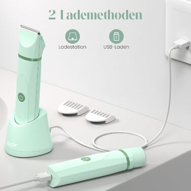 Електричний жіночий епілятор для тіла та обличчя, для інтимної зони, USB, зелений