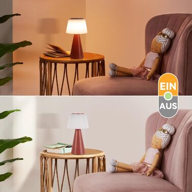 Настільна лампа акумуляторна LED червона 2 шт - бездротова, сенсорна, з USB зарядкою для спальні, вітальні, вулиці