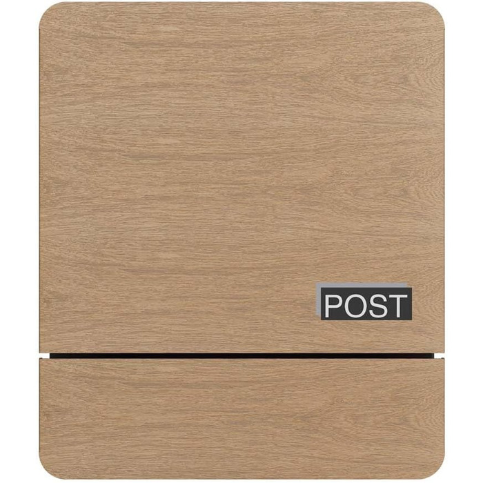 Поштова скринька настінна SCHARTEC SPB-4 світле дерево з газетницею, сучасний великий дизайн