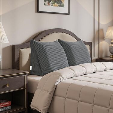 Підлогове подушник-підголівник Johnear для ліжка та дивана, 45x20x35 см, сірий