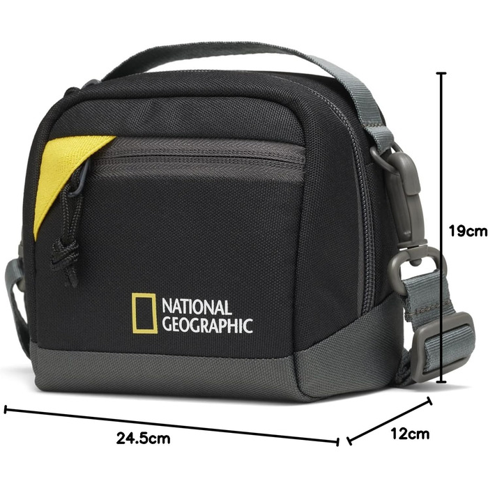 Сумка для камери National Geographic NG E1 2350: для компактних, екшн та 360 камер, з ремінком та петлею для пояса, чорна